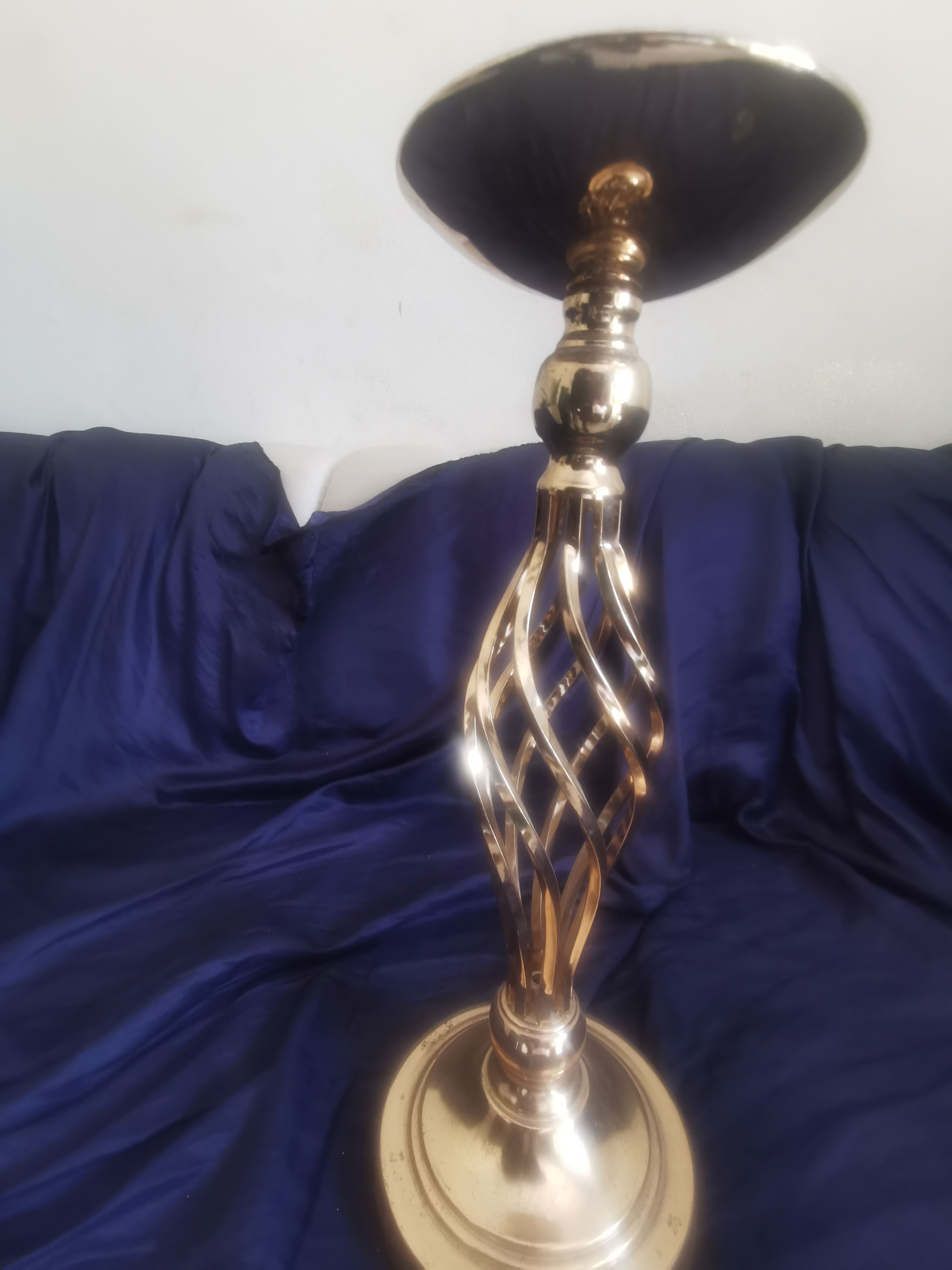 Ornate twisted brass candlestick